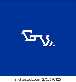 minimalista estilo techno monograma moderno logo letra inicial esport concepto diseño GV
