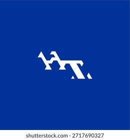estilo techno minimalista monograma logotipo moderno logotipo letra inicial e design de conceito de esportes HT