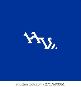minimalista estilo techno monograma logotipo moderno letra inicial concepto de deporte electrónico diseño HV