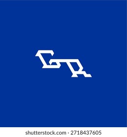 minimalista estilo techno monograma moderno logotipo letra inicial de design de conceito de esportes GR