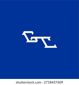 minimalista estilo techno monograma moderno logo letra inicial esport concepto diseño GC