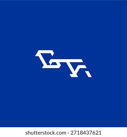 minimalist techno style monogram modern logo letter initial esport concept design GF