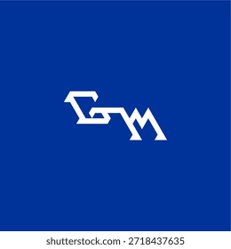minimalist techno style monogram modern logo letter initial esport concept design GM