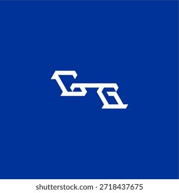 minimalist techno style monogram modern logo letter initial esport concept design GG