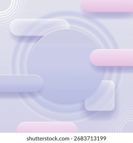 Minimalist technology background vector illustration with abstract soft gradient elements (shapes) in pink and grey tones for modern UI, digital design, and futuristic interface templates.
