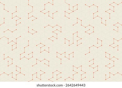 Minimalist technology geometric seamless background with abstract glowing dots and hexagonal paths