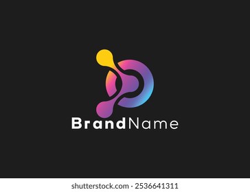Minimalist technology logo. Modern style business futuristic tech logo