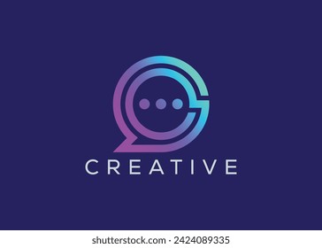 Minimalist Technology modern chat logo design vector template. Creative modern chat logo