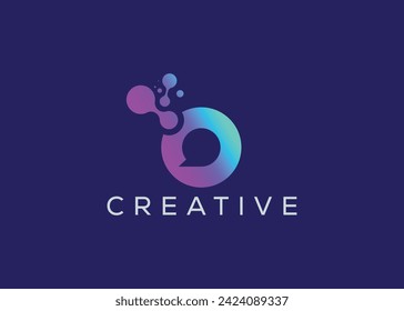 Tecnología minimalista moderna diseño de logotipo de chat plantilla vectorial. Logo de chat moderno