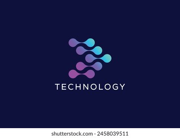 Minimalist Technology vector logo. Modern Technology vector logo