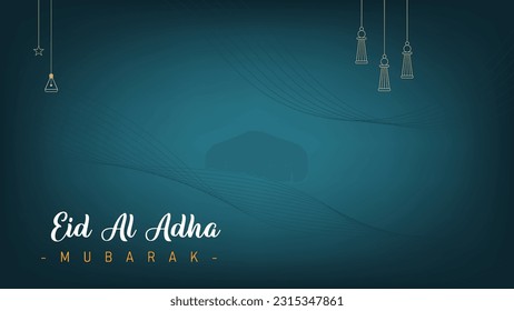 Minimalist template design poster banner background for Eid al-Adha celebration of Muslims