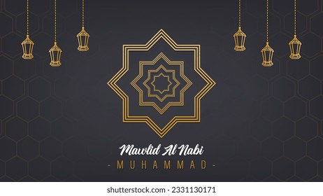 Minimalist template design with the theme of the birthday of the Prophet Muhammad SAW
