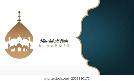 Minimalist template design with the theme of the birthday of the Prophet Muhammad SAW