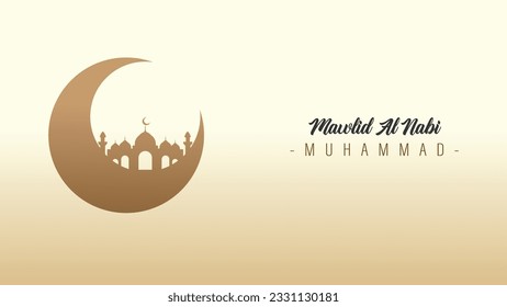 Minimalist template design with the theme of the birthday of the Prophet Muhammad SAW