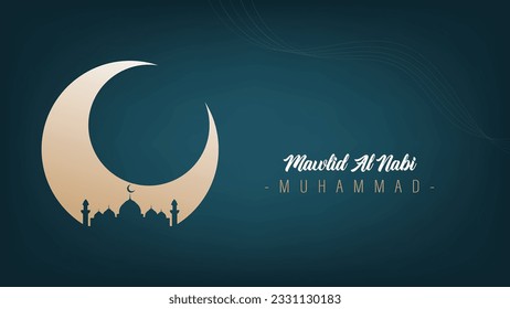 Minimalist template design with the theme of the birthday of the Prophet Muhammad SAW