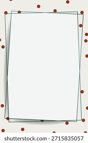 Modelo minimalista com bolinhas. Os pontos de Polka enquadram um espaço em branco. Design simples com bolinhas, perfeito para convites ou anúncios. Pontos de polka adicionam charme. Vetor de quadro de ilustração.