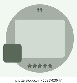 A minimalist template for a testimonial or review with a quote area and star rating.