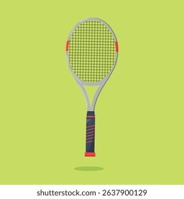 Minimalist tennis racket vector in sleek design. Ideal for sports logos, posters, or fitness graphics. Perfect for print or digital projects