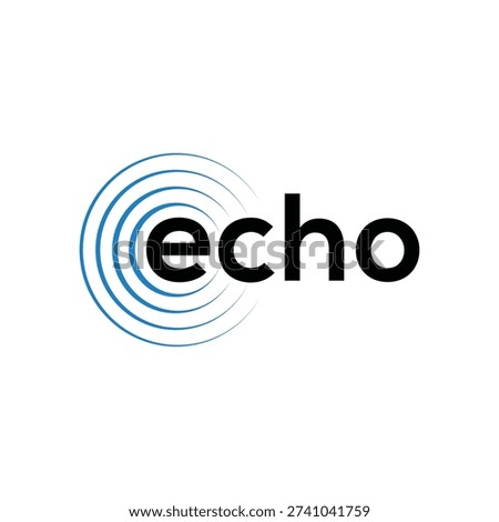 Minimalist text echo logo design, typography echo logo graphic, word mark echo logo symbol vector, circle round icon concept