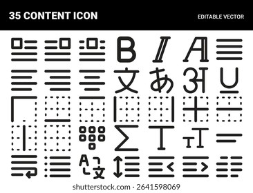 Minimalist Text Editor UI Icon Set. ypographic and Paragraph Tools for UI, Apps, and Web Design.