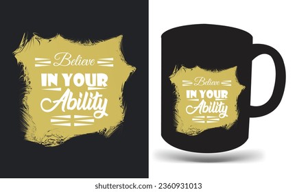 Efecto de texto mínimo en la taza de café Ilustrador vectorial de diseño