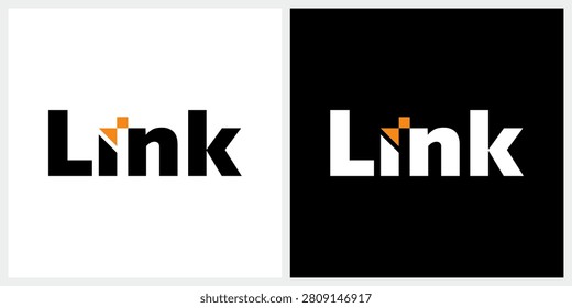 Minimalist text link word mark logo design inspiration