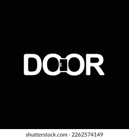 diseño minimalista del logotipo de texto con la palabra "PUERTA"