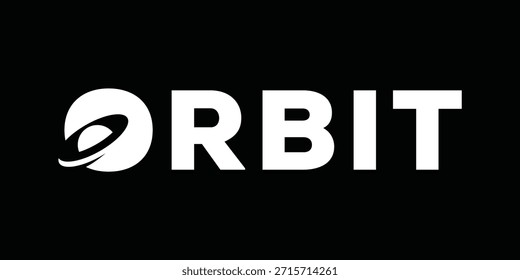 Diseño de logotipo de órbita de texto minimalista, concepto de Vector gráfico Planet Globe