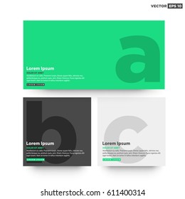 Minimalist Text Page Layout Card Designs With A B C Process Steps