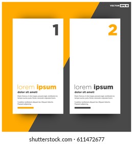 Minimalist Text Page Layout Design Cards with 1 and 2 Steps