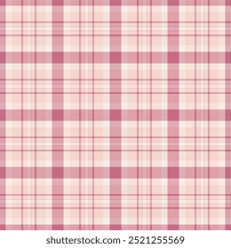 Minimalist texture pattern background, spanish vector seamless tartan. Chic plaid check fabric textile in light and red colors palette.