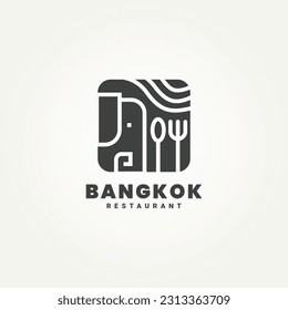 minimalist thai bangkok cuisine icon logo template vector illustration design. simple modern icon of asian food or Thailand restaurant menu