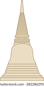 Minimalist Thai Chedi vector Illustration