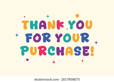 Minimalist thank you note for your purchase confirmation with modern business appreciation style