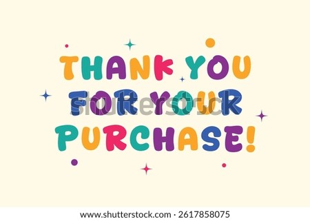 Minimalist thank you note for your purchase confirmation with modern business appreciation style