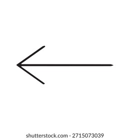 Icono de flecha izquierda de línea fina minimalista. Esquema atrás, anterior y símbolo de dirección.
