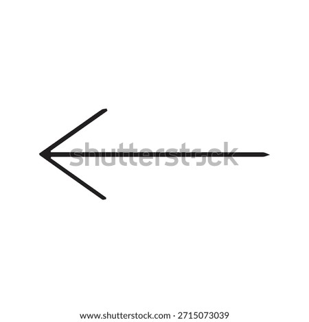 Minimalist Thin Line Left Arrow Icon. Outline Back, Previous, and Direction Symbol.

