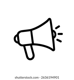 Minimalist Thin Line Megaphone Announcement Symbol Icon, Simple Isolated Graphic Illustration