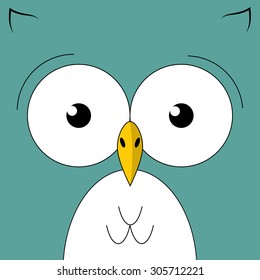 Minimalist thin line owl - vector illustration