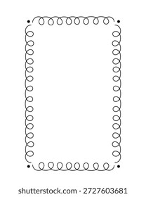 Marco de línea de remolino fino minimalista, borde rectangular de contorno lineal simple, elemento de diseño geométrico para una marca elegante, póster moderno, decoración festiva de ocasión importante, Plantilla de celebración de vacaciones