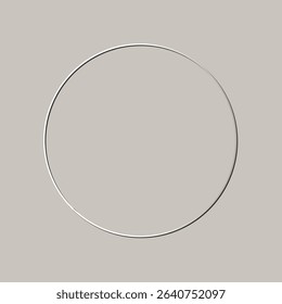 Minimalist thin white circle with subtle 3D effect on a light grey background. Perfect for modern UI design, branding projects, and sleek digital backdrops. - Powered by Shutterstock - Get 15% off with code: PIKWIZARD15
