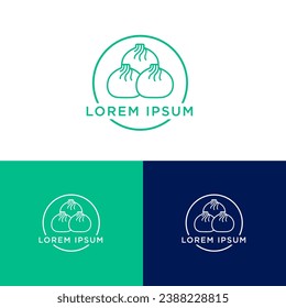 logotipo minimalista de tres Dimsum, vector