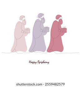 Minimalist Three Kings illustration celebrating the Epiphany