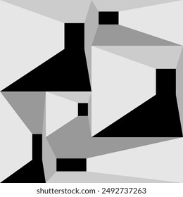 Minimalist three-dimensional plane vector illusion for modern interior	