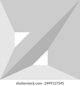 Minimalist three-dimensional plane vector illusion constructed by triangular shapes for modern interior