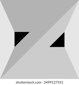 Minimalist three-dimensional plane vector illusion constructed by triangular shapes for modern interior