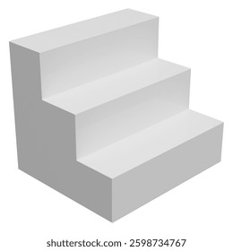 Minimalist Three-Step Transparent Display Podium 3D