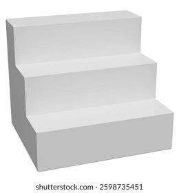 Minimalist Three-Step Transparent Display Podium 3D