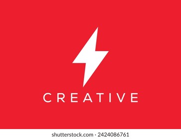 Minimalist Thunder Bolt vector logo design template. Creative modern Thunder logo