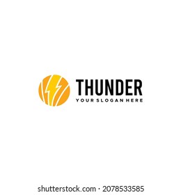 minimalist THUNDER electricity circle logo design